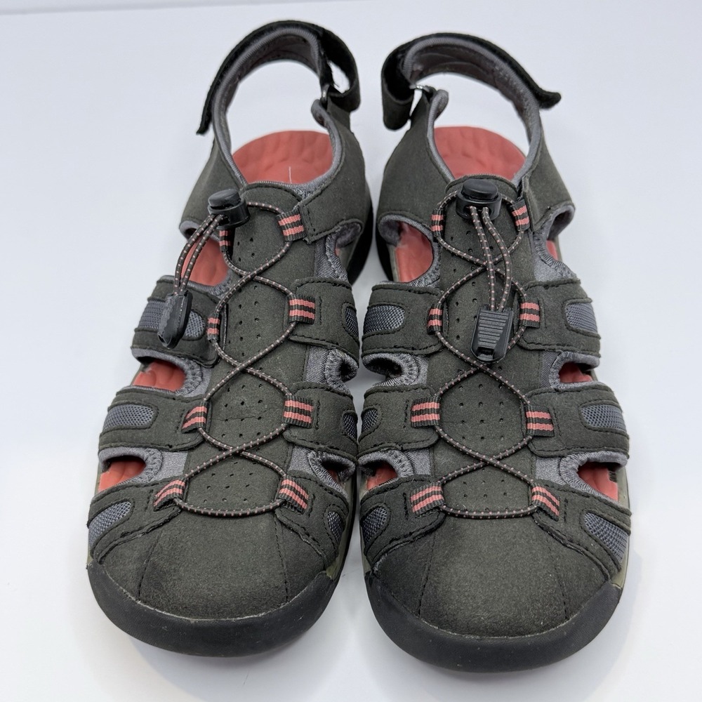 Clarks Tuvia Melon Fisherman Trail Sandals‎ (26108429) Size: 9 Gray+pink Hiking - Picture 3 of 9